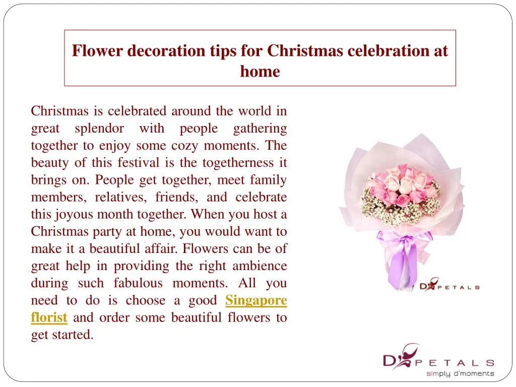 flower decoration tips for christmas celebration at home