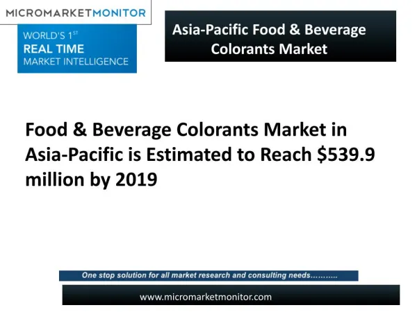 Asia Pacific Food and Beverage Colorants Market