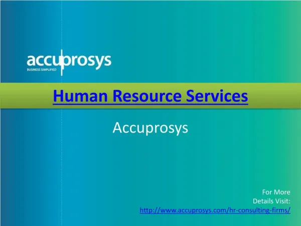 HR Services by Accuprosys
