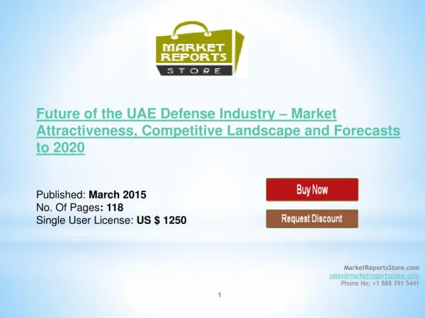 UAE Defense Industry Trends & Future outlook