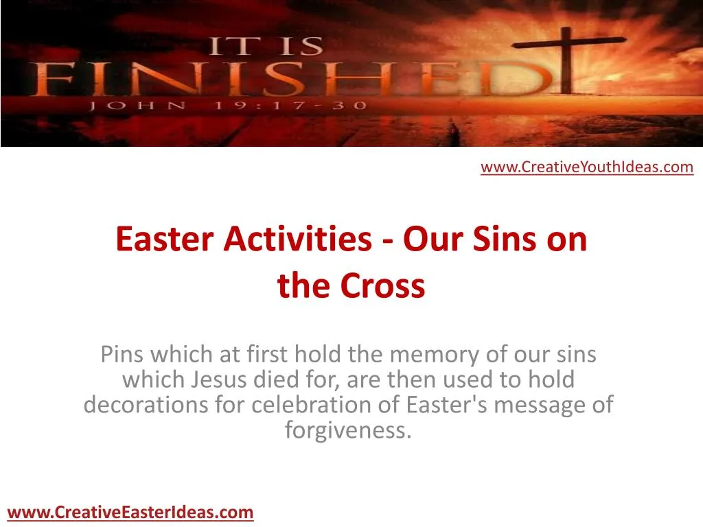 easter activities our sins on the cross