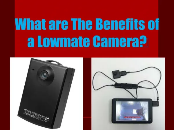 What are The Benefits of a ?Lowmate? ?Camera??