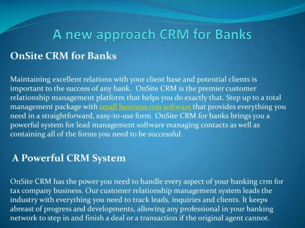 A Powerful CRM System