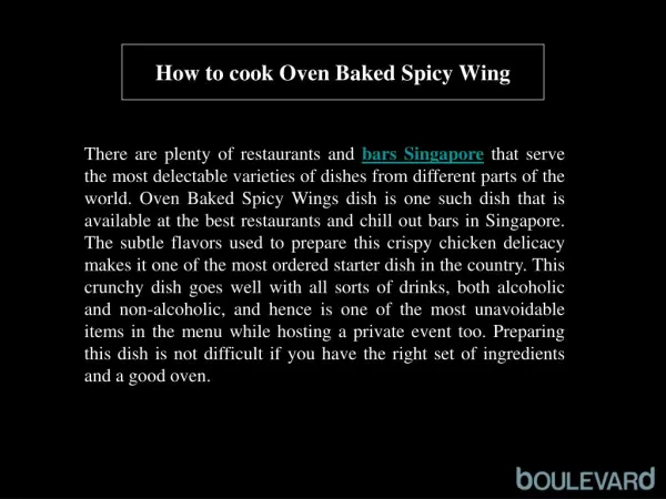 How to cook Oven Baked Spicy Wing
