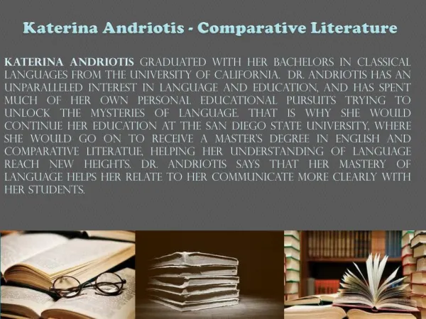 Katerina Andriotis - Comparative Literature