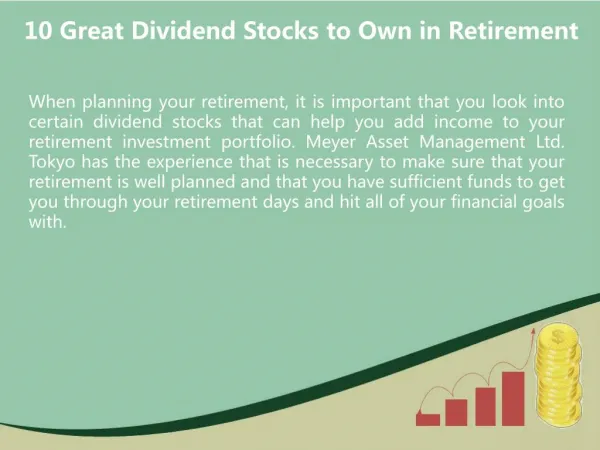 10 Great Dividend Stocks to Own in Retirement
