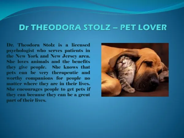 Dr THEODORA STOLZ – PET LOVER