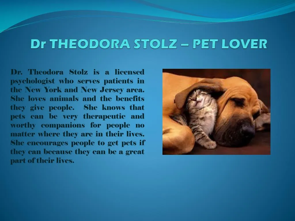 dr theodora stolz pet lover