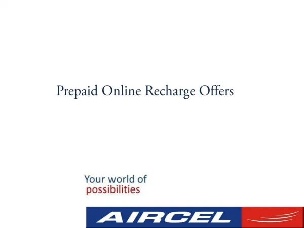 Online Mobile Recharge in Indian with Aircel