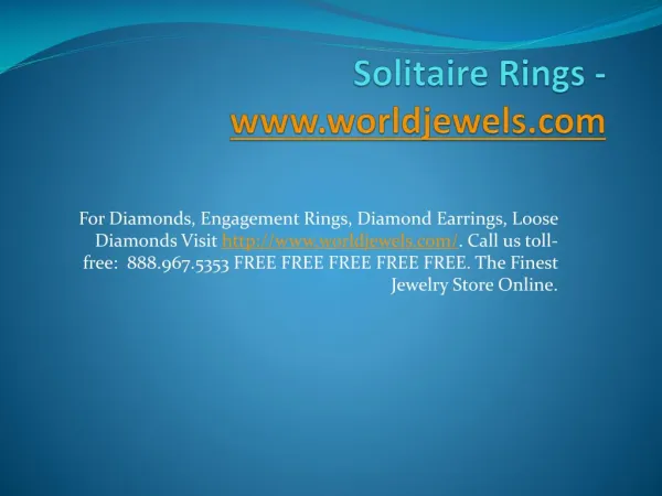 Solitaire Rings -www.worldjewels.com