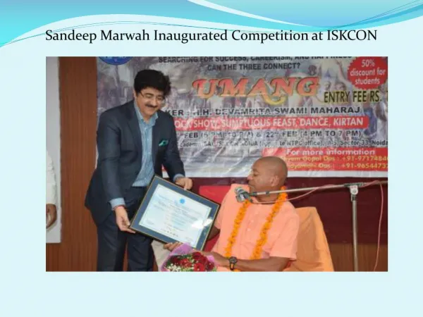Sandeep marwah inaugurated competition at iskcon