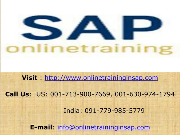 SAP ABAP Online Training and Placement - SAP ABAP DEMO
