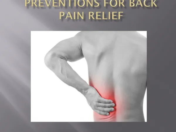 Preventions for Back Pain Relief