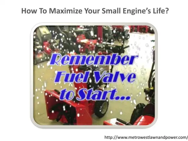 How To Maximize Your Small Engine’s Life?