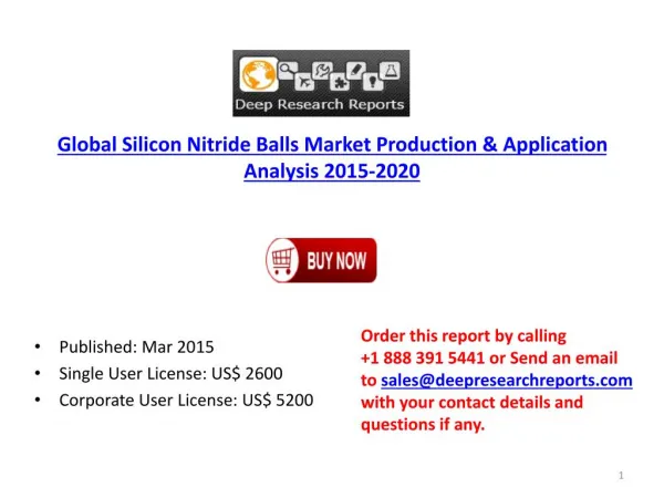 2015 Global Silicon Nitride Balls Industry Study & Trends Re