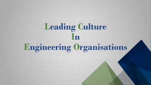 Leading Culture In Engineering Organisations