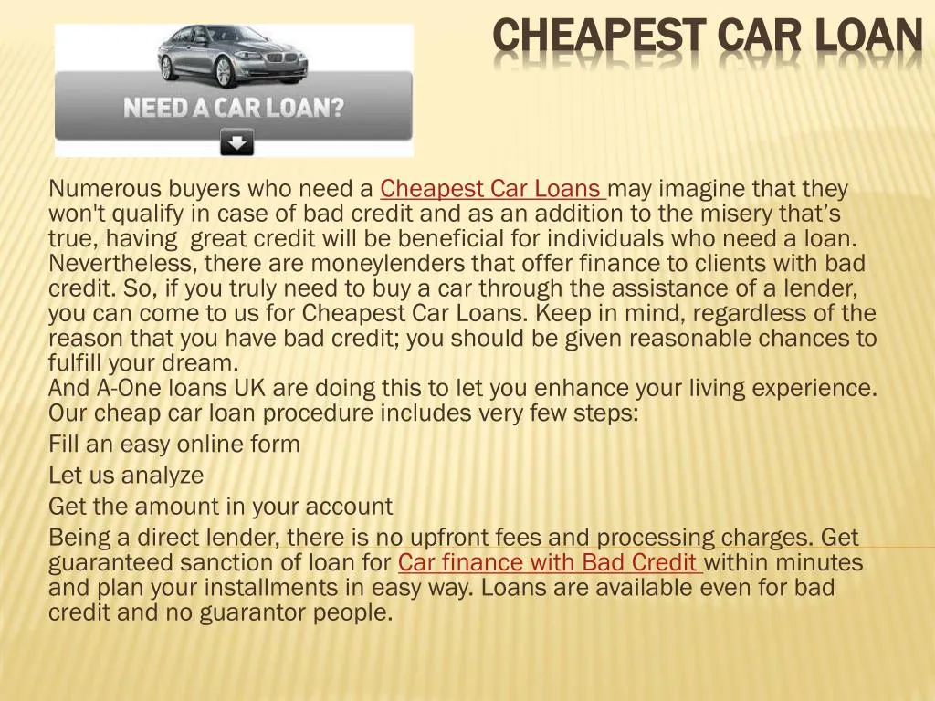 cheapest car loan