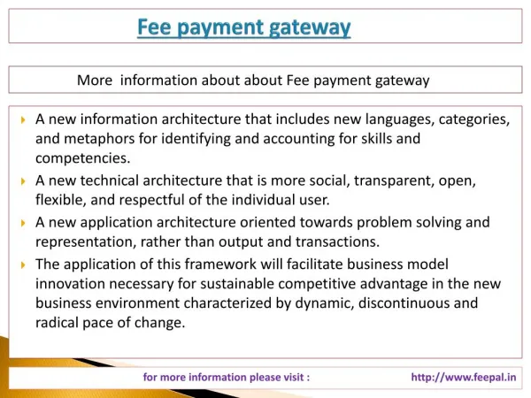 Use personal information about fee payment gateway through