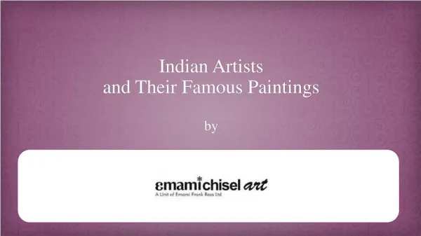 Indian Artists and their famous paintings 2015