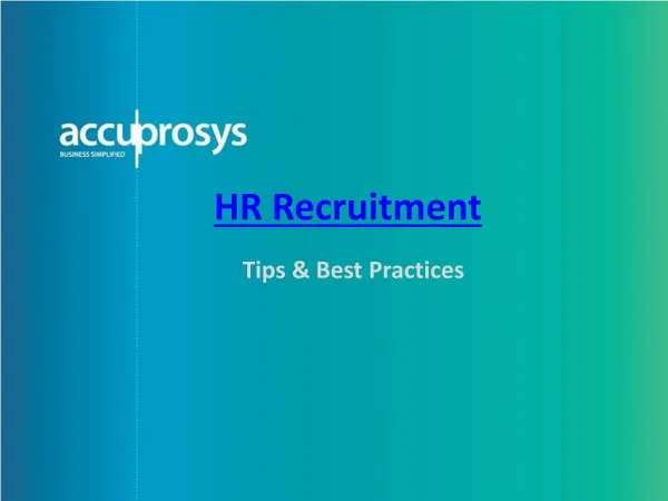 Recruitment Services Hyderabad - Accuprosys