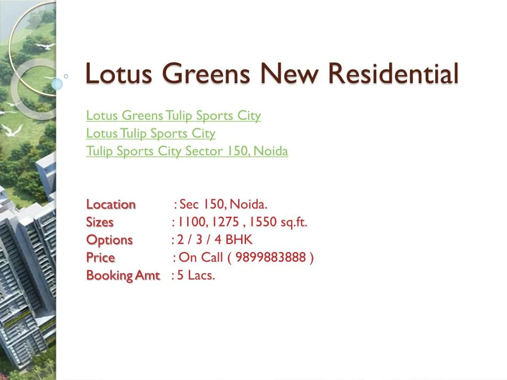 lotus greens new residential