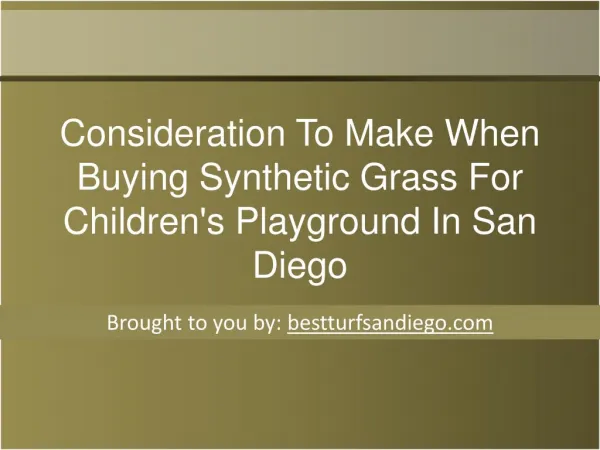 Consideration To Make When Buying Synthetic Grass For Childr