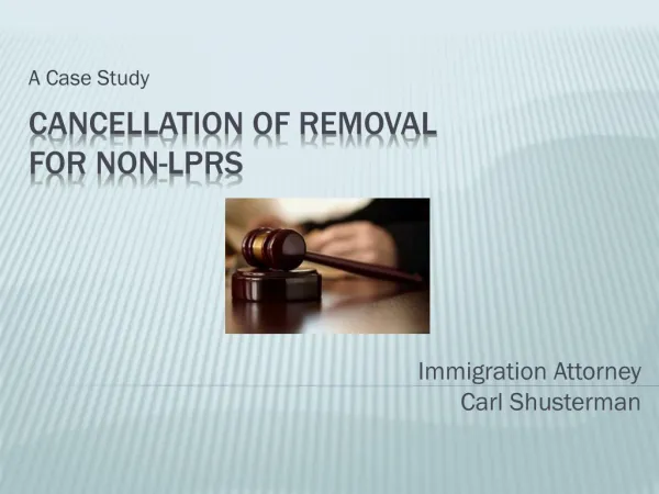Cancellation of Removal for Non-LPRs