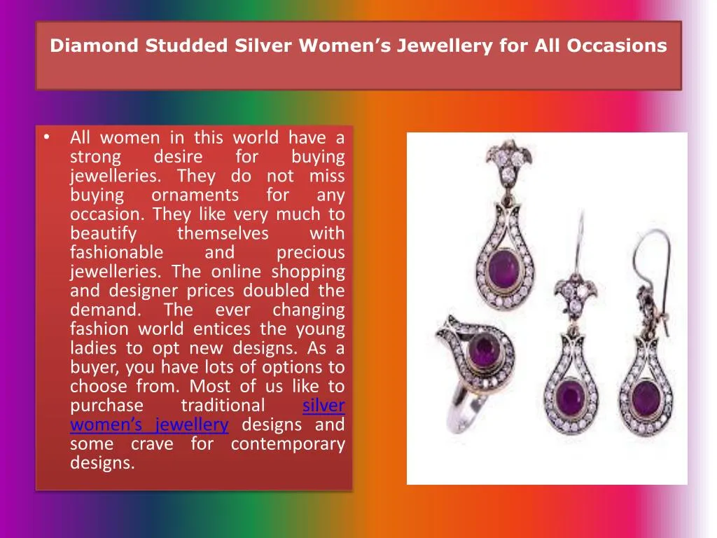 diamond studded silver women s jewellery for all occasions