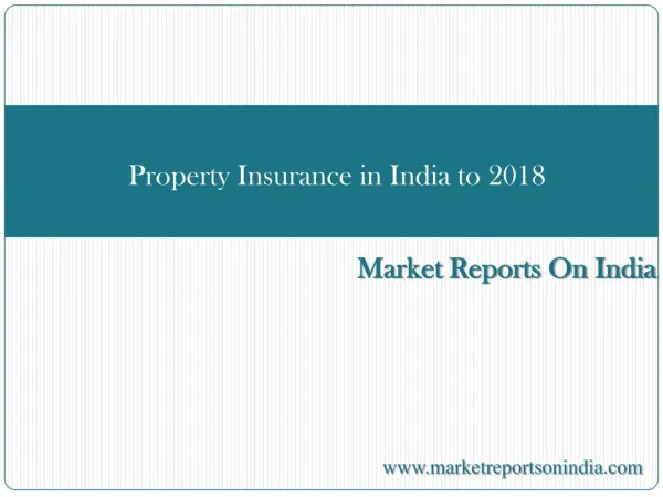 property insurance in india to 2018