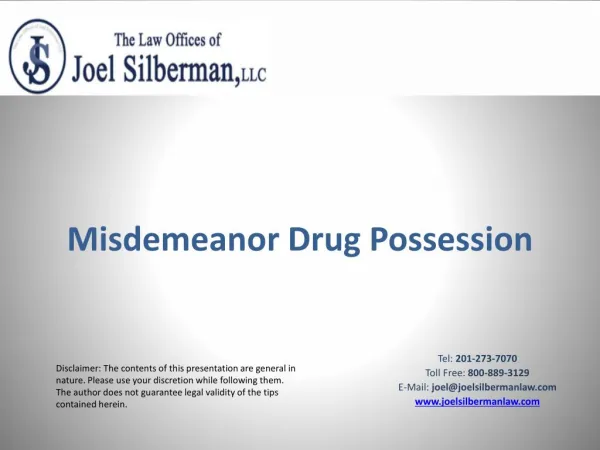 Misdemeanor Drug Possession