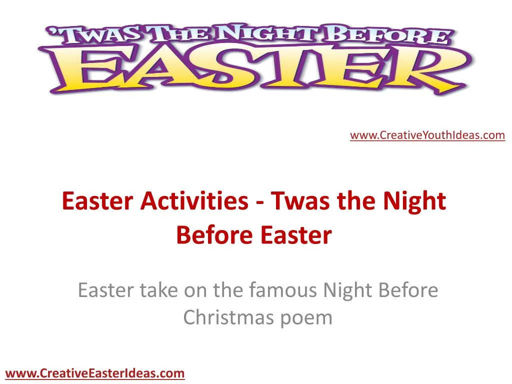 easter activities twas the night before easter