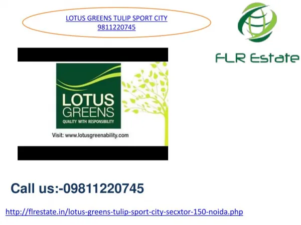 Lotus Greens Tulip Sport City Sector 150 noida, Lotus Greens