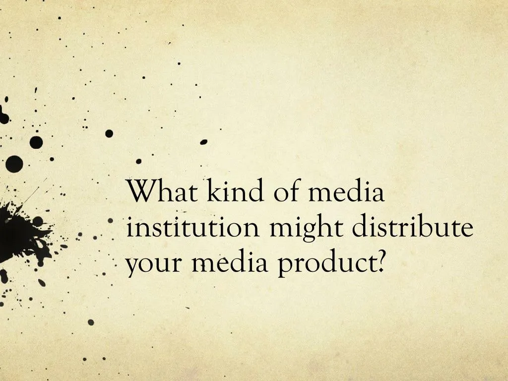 what kind of media institution might distribute your media product
