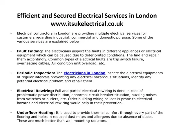 Electricians in London