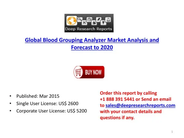 Global Blood Grouping Analyzer Market Analysis and Forecast