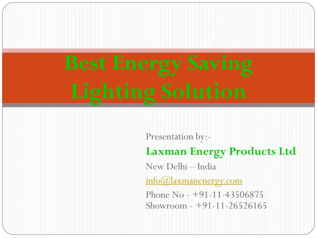 best energy saving lighting solution