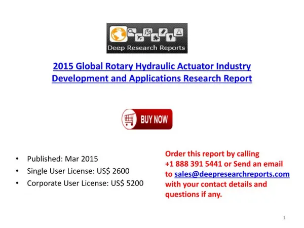 2015 Global Rotary Hydraulic Actuator Industry Development a