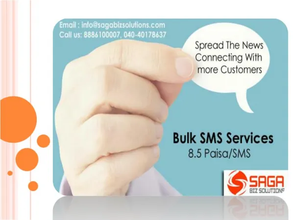 Bulk SMS Service Provider in Hyderabad - Saga Biz Solutions.