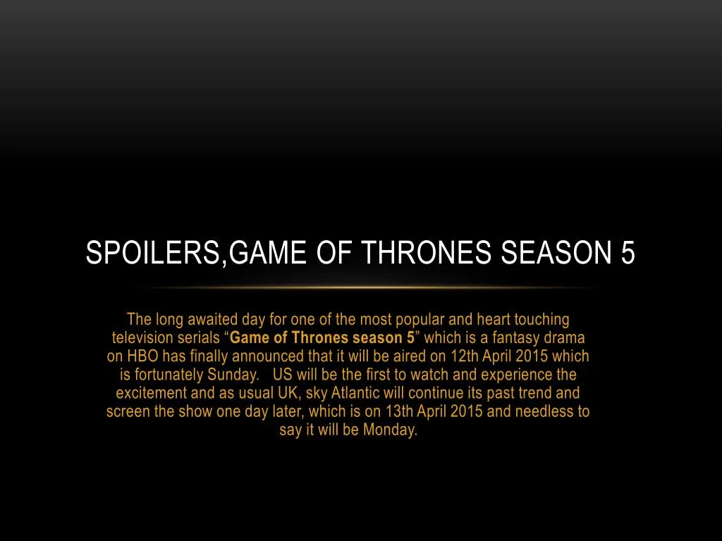 spoilers game of thrones season 5