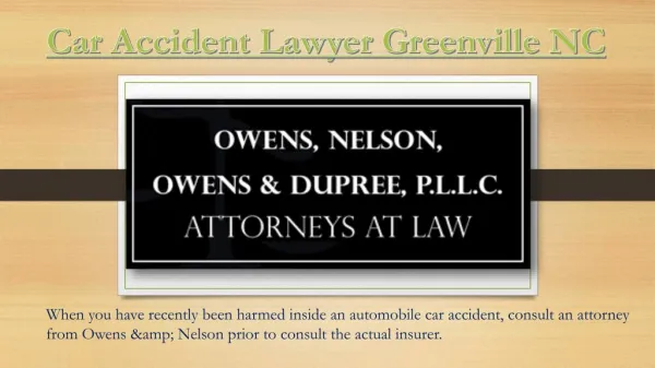 Car Accident Lawyer In Greenville NC