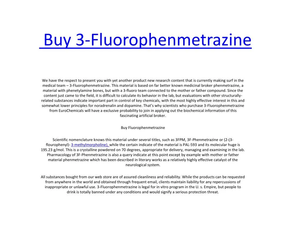 buy 3 fluorophenmetrazine