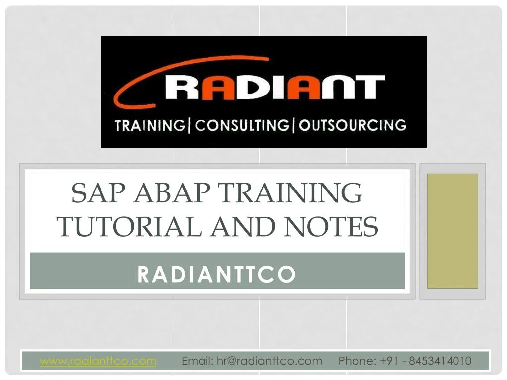 sap abap training tutorial and notes