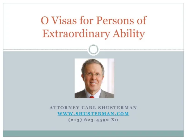 O Visas for Persons of Extraordinary Ability