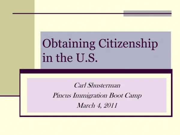 Obtaining Citizenship in the U.S.