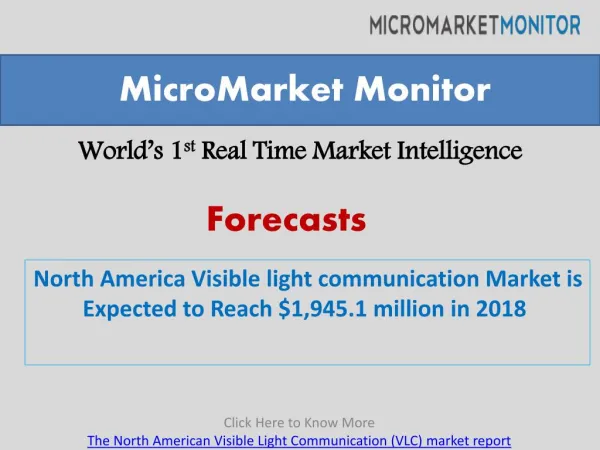North America Visible light communication Market is Expected