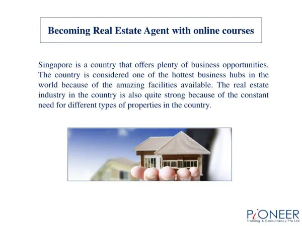 Becoming Real Estate Agent with online courses