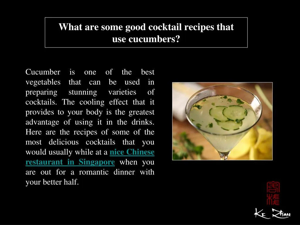 what are some good cocktail recipes that use cucumbers