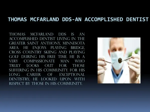 Thomas Mcfarland DDS | Dentist