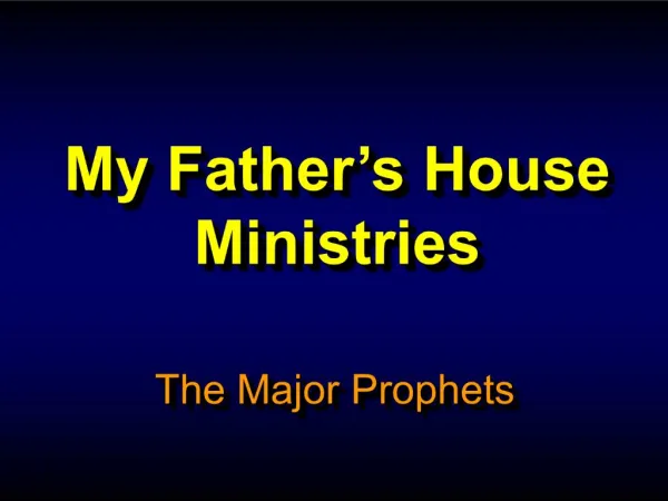 My Father s House Ministries