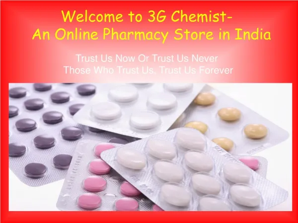 Online Pharmacy Store in India - 3G Chemist